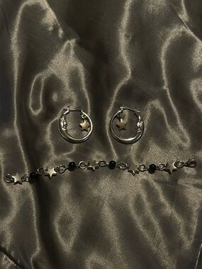 Moon Earrings & Star Bracelet